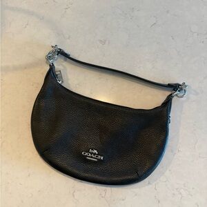 Coach Pebbled Black Leather Shoulder Bag | Peyton Bag